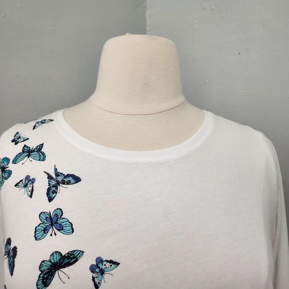 Woman Within Butterfly Print Knit Tunic Top 18/20 - Picture 2 of 12